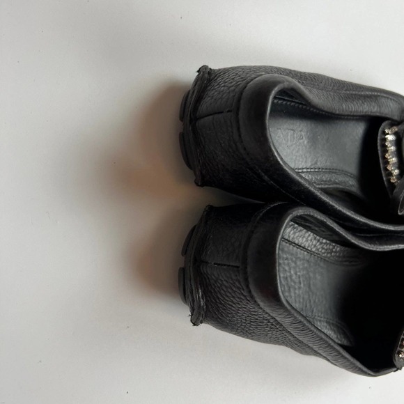 Prada authentic crystal embellished slip on black womens loafers size 7 - Picture 4 of 8